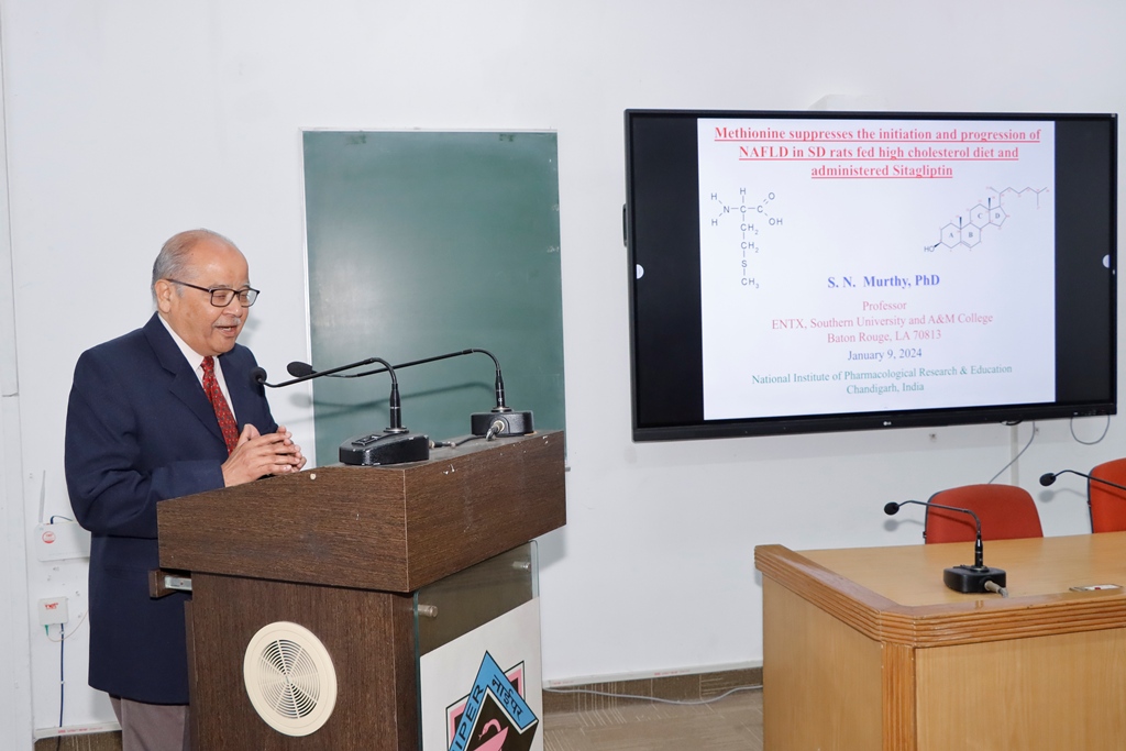 Guest Lecture titled “Methionine suppresses the initiation and progression of NAFLD in SD Rats fed high cholesterol diet and administered Sitagliptin” by Dr. S.N. Murthy (January 09, 2025)