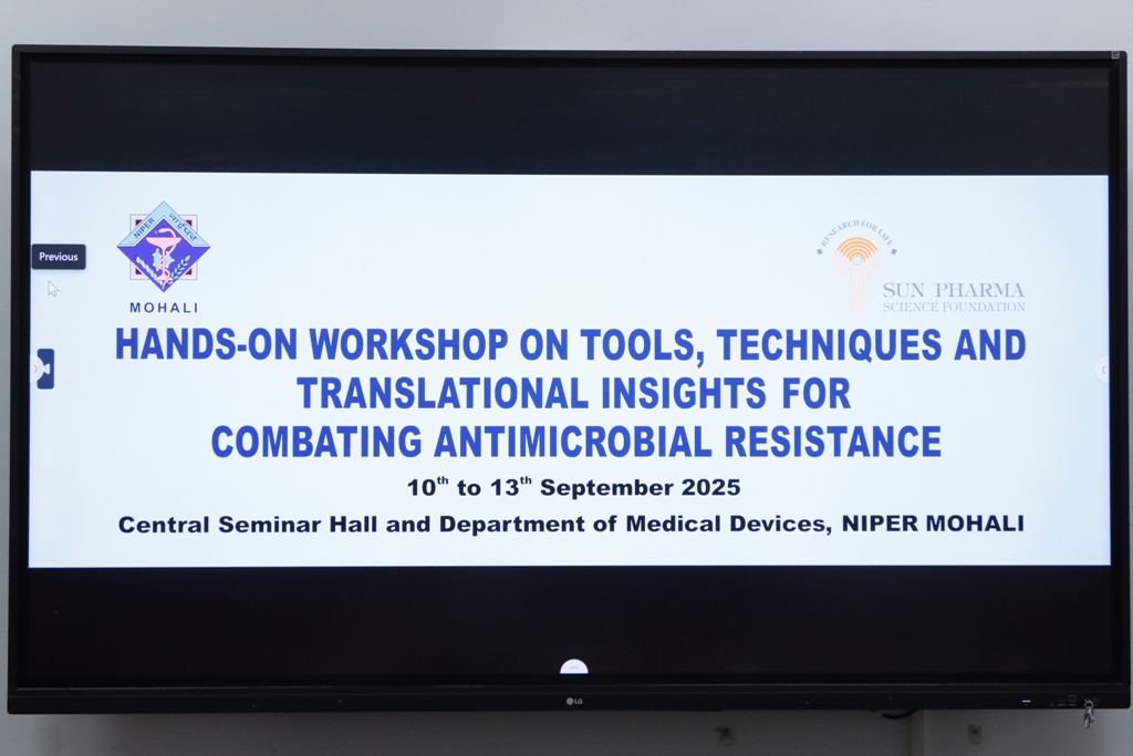 Hands on workshop on "Tools, Techniques, and Translational Insights for Combating Antibacterial Resistance (AMR)" (September 10-13, 2025)