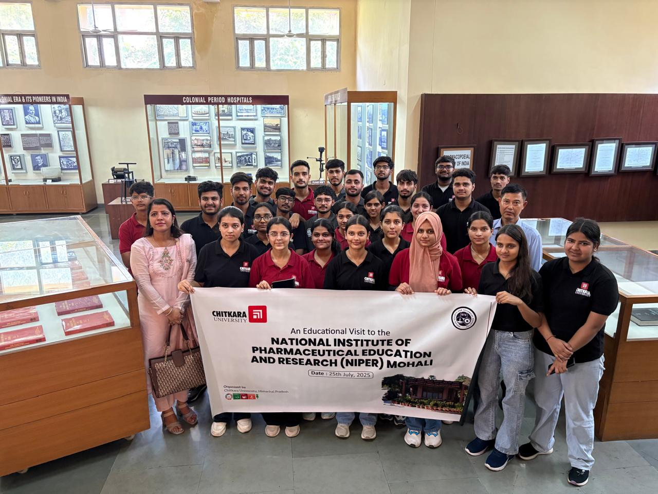 Educational Visit of B. Pharm. and Engineering students with faculty members from Chitkara University (July 25, 2025)