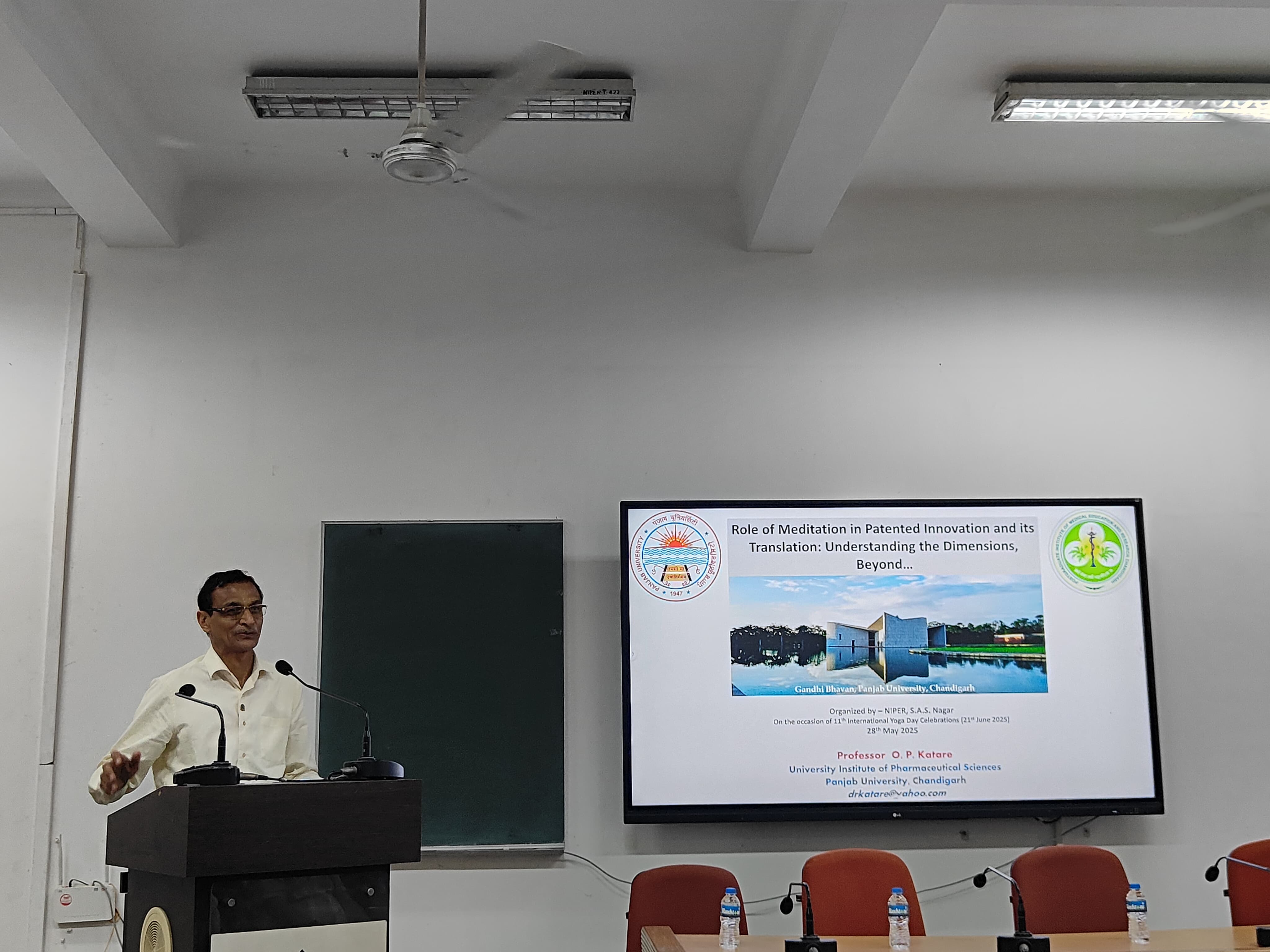 A talk on “Role of Meditation in Patented Innovation and its Translation: Understanding the Dimensions, Beyond…” by Prof. O. P. Katare (Panjab University) (May 28, 2025)